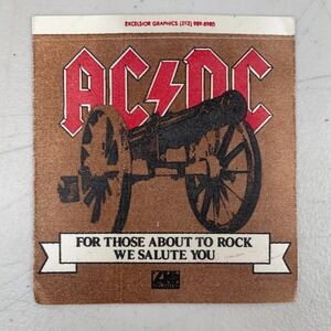 Vintage ACDC VIP Pass For Those About To Rock We Salute You Tour 80s Sticker